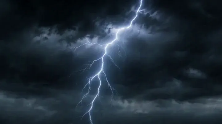 Dragon knight in a thunderstorm