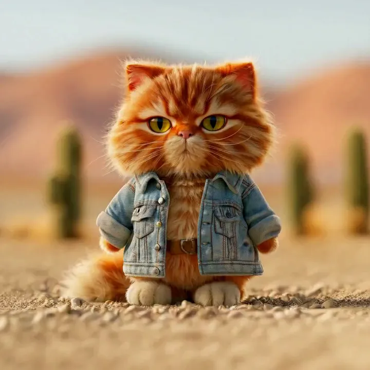 Orange cat fashion montage