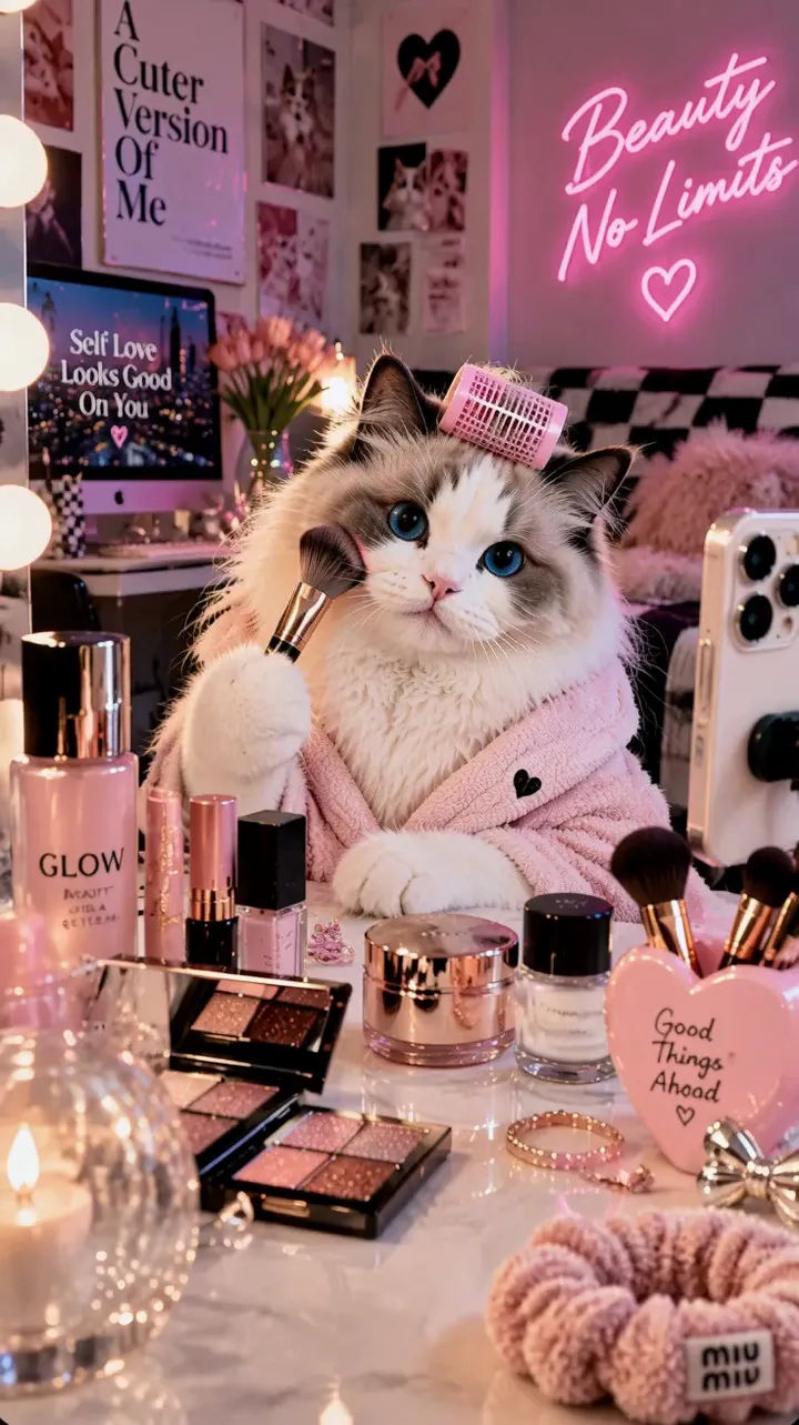 Ragdoll cat beauty influencer
