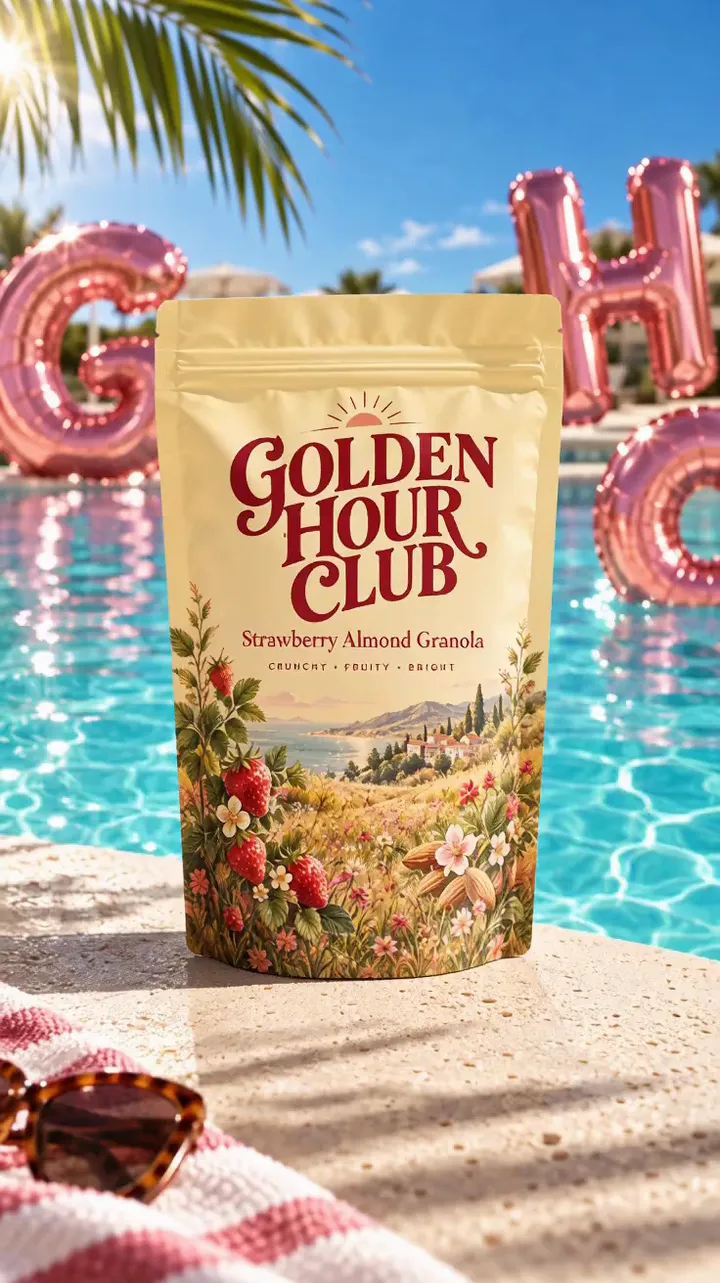 Poolside summer food commercial