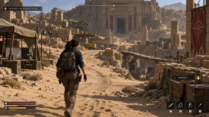 Third-person adventure gameplay